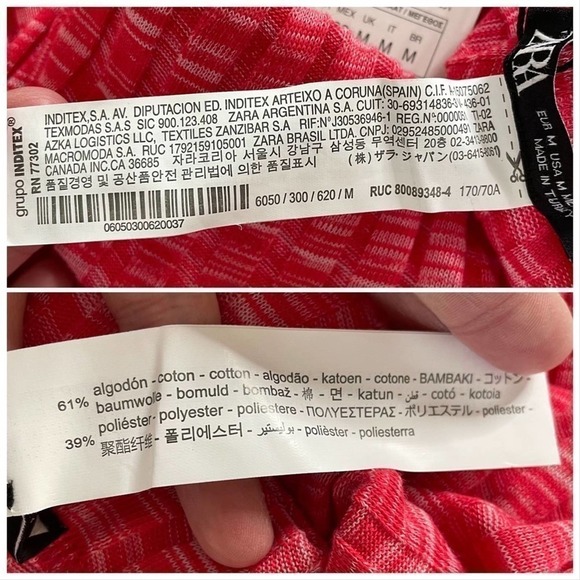 ZARA Pink Ribbed High Rise Flare Pull On Pants Size Medium - Picture 9 of 10